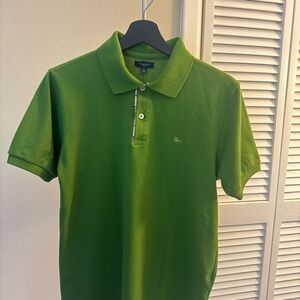 Burberry Men's Green Polo Shirt
